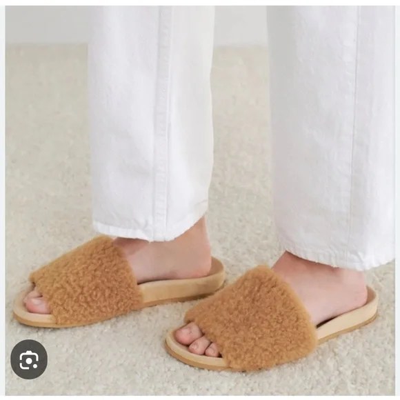 Jenni Kayne Shearling Slides Sandals 8 - Picture 3 of 8